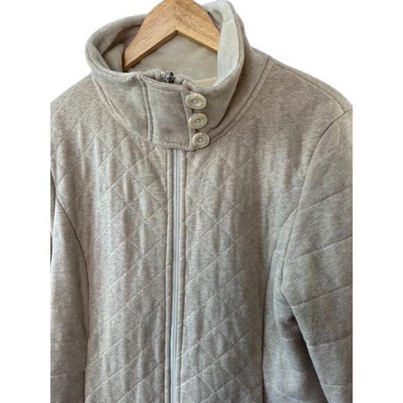 The North Face Heather Oatmeal Caroluna Fleece Lined Quilted Jacket Women's  XL - Picture 3 of 7